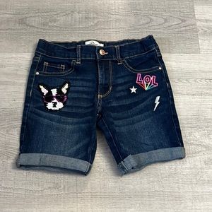 jordache midi deni flip sequin shorts